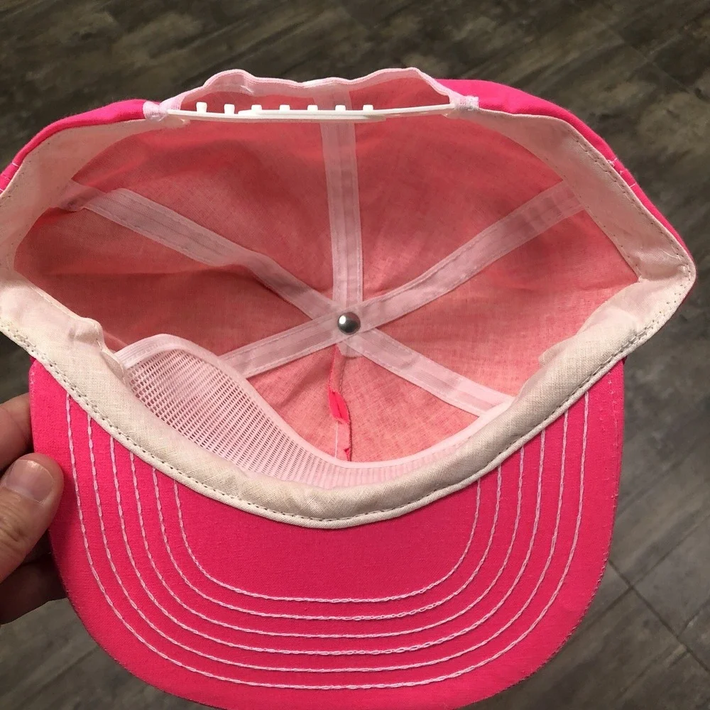 Vintage Wilson-Gregory GM Dealership Neon Snapback Hat Pink‎ 90s USA Made